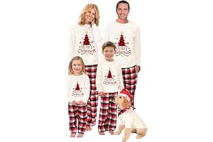 OAKFashion Christmas Pajamas for Family, Xmas Pajamas Family Christmas Pjs Matching Sets Holiday Nightwear Jammies