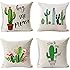 PSDWETS Home Decor Summer Style Cactus Hug Me Please Pillow Covers Set of 4 Cotton Linen Throw Pillow Case Cushion Cover 18 X 18,Funny Gifts