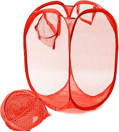 JJ PRIME Foldable Pop Up Mesh Laundry Basket Bag Hamper Toy Storage Tidy