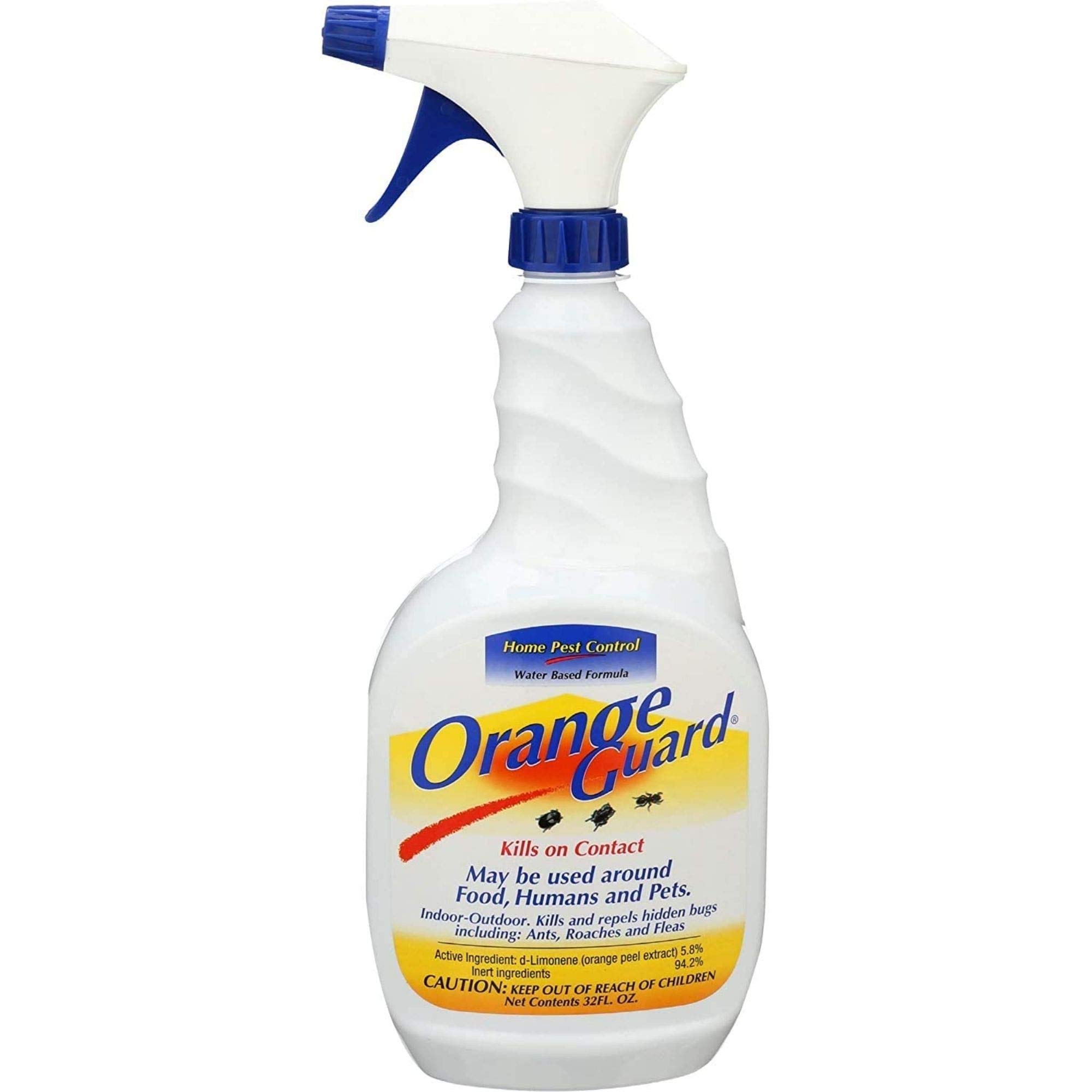 ORANGE GUARD Home Pest Control Spray - Kills and Repels Ants, Roaches, Fleas and More - Water Based Indoor/Outdoor Natural Organic Formula - 32 fl oz
