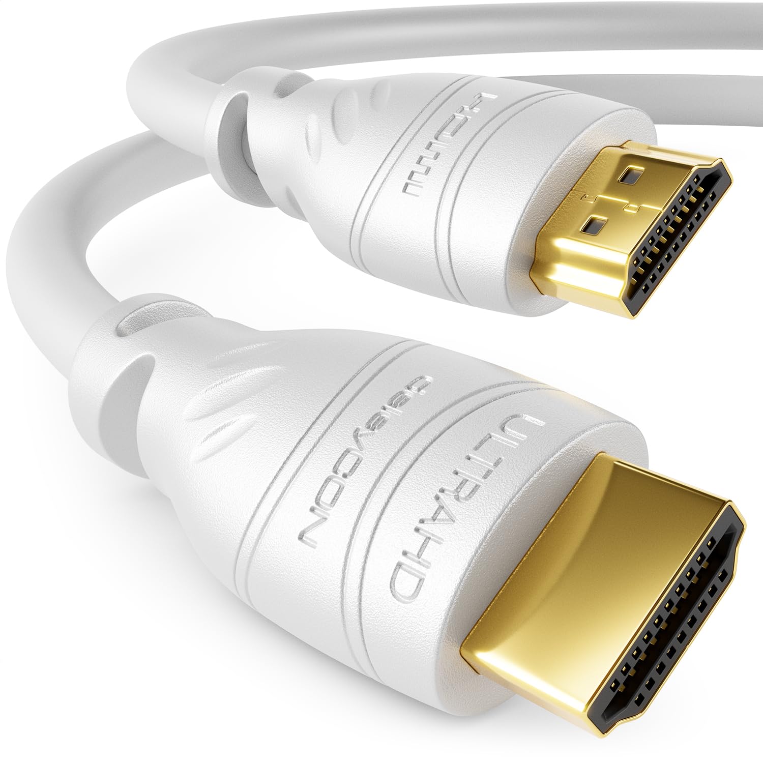 deleyCON 9m (29.53 ft.) HDMI Cable 2.0a/b - High Speed with Ethernet - UHD 2160p 4K@60Hz 4:2:0 HDCP 2.2 ARC CEC Ethernet 18Gbps 3D Full HD 1080p Dolby - White