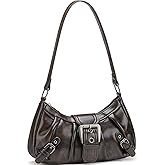 WantGor Women's Shoulder Bag, Clutch Tote Bags Top Handle Purse Zipper Handbag Buckle Punk Purses Trendy Underarm Bag
