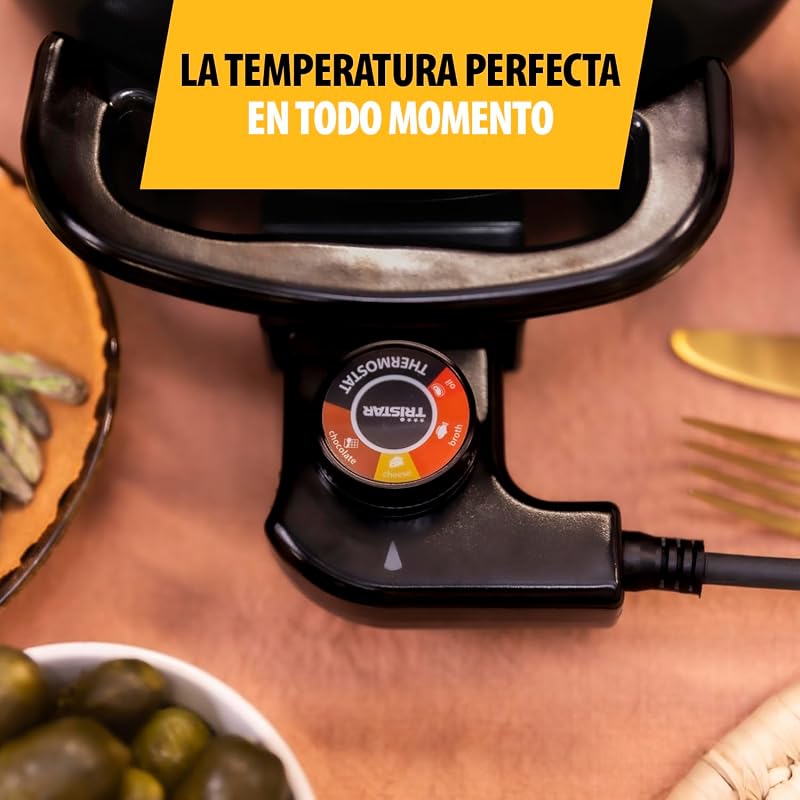 Fondue eléctrica, 1,5 L, 1000 W, para 8 Personas, 8 Tenedores