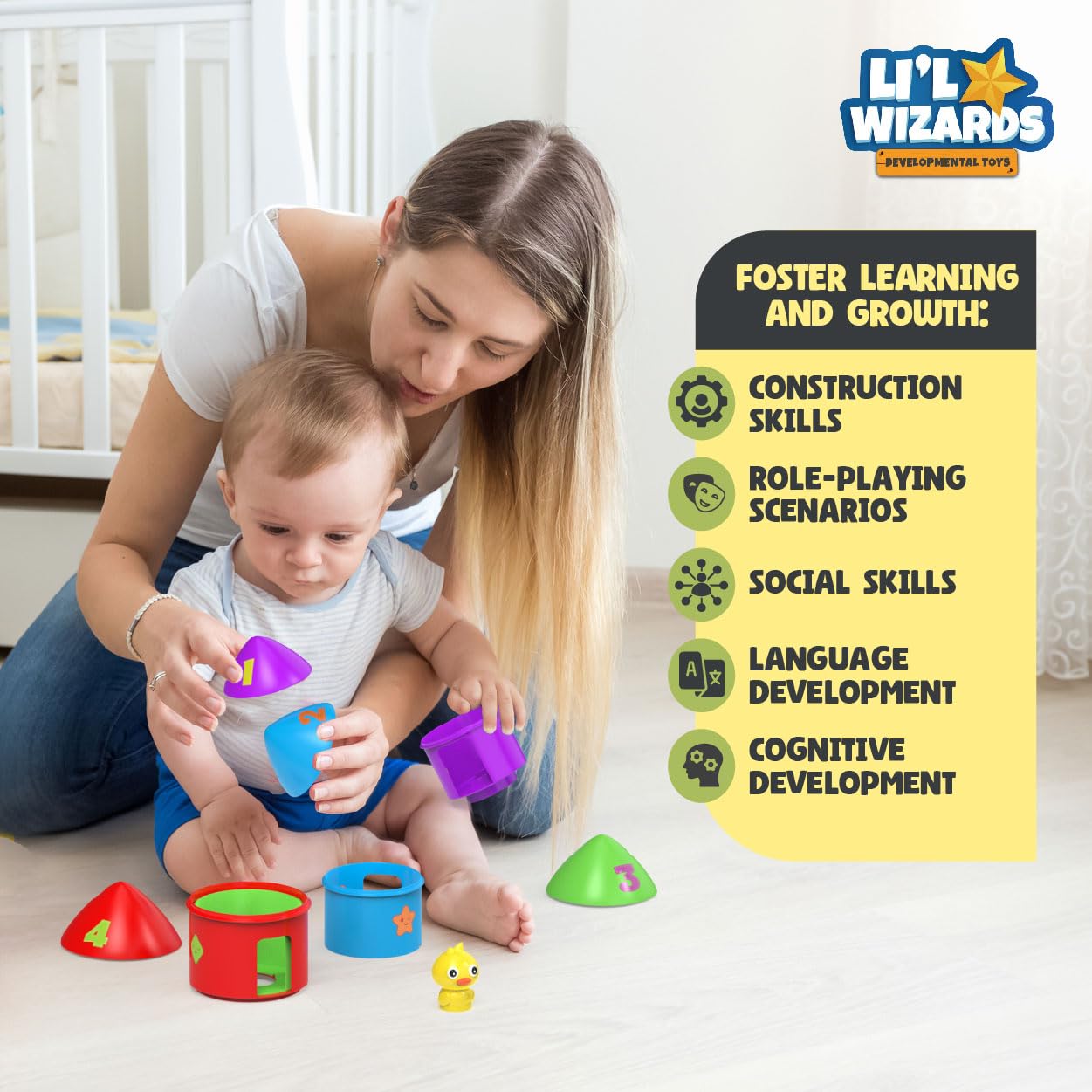 Li'l Wizards Bird House Nesting Toy with Peek-A-Boo Feature|Learning Toy for Infants & Toddlers Kids|Interactive Baby Toy|Birthday and Return Gift for Kids|Stacking & Sorting Game|Made in India 4