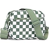 AMZFROG Small Checkered Crossbody Bag for Women Cute Purses Trendy Shoulder Handbags Wide Strap