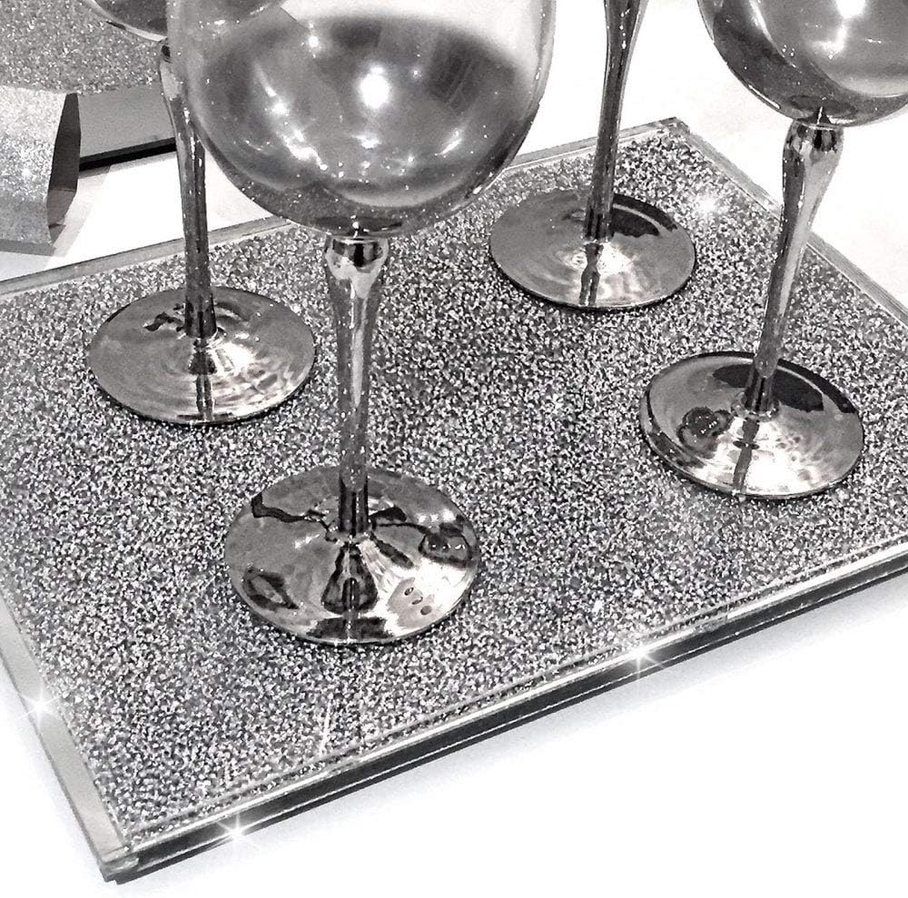 Crushed Diamond Silver Crystal Chopping Board Glass Worktop Saver