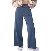 Simple Flavor Women's Wide Leg Jeans High Waisted Stretch Pull-on Baggy Denim Pants with Pockets