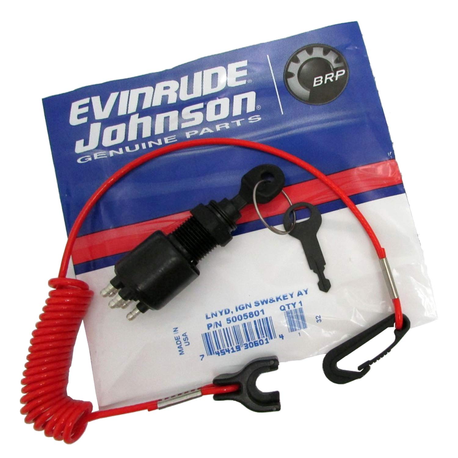 Amazon.com : Johnson Evinrude BRP Lnyd, Ignition Switch Key 5005801 : Boat  Engine Spare Parts Kits : Sports & Outdoors