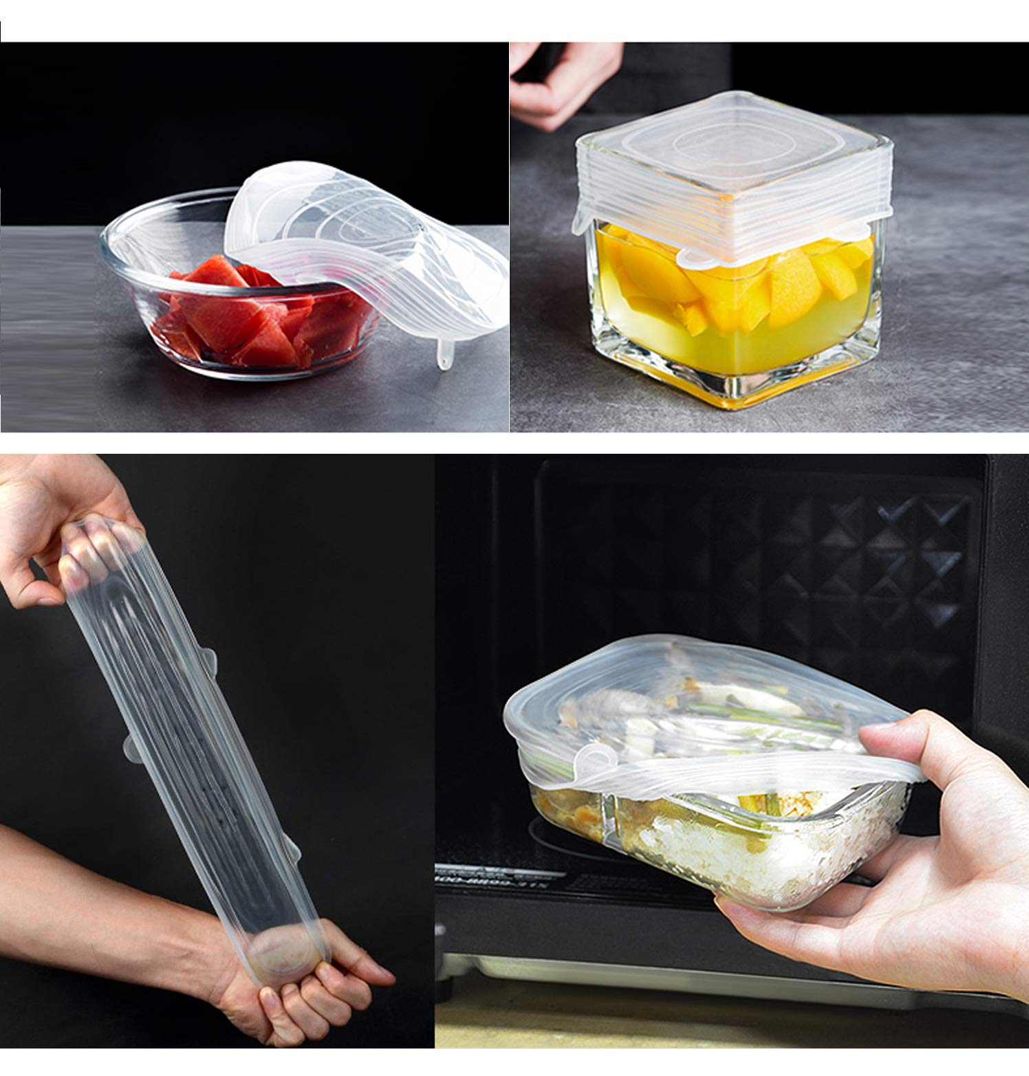 Silicone Stretch Lids set of 6 pack multi size lids fits 2.6"- 11" for foods, bowls, Jars, Cups, Pots, Mugs covers 3 Silicone Stretch Lids set of 6 pack multi size lids fits 2.6"- 11" for foods, bowls, Jars, Cups, Pots, Mugs covers - Image 4