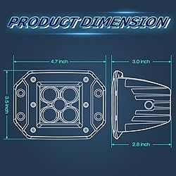 Flush Mount LED Pods, Niwaker 2pcs 5'' 100W CREE