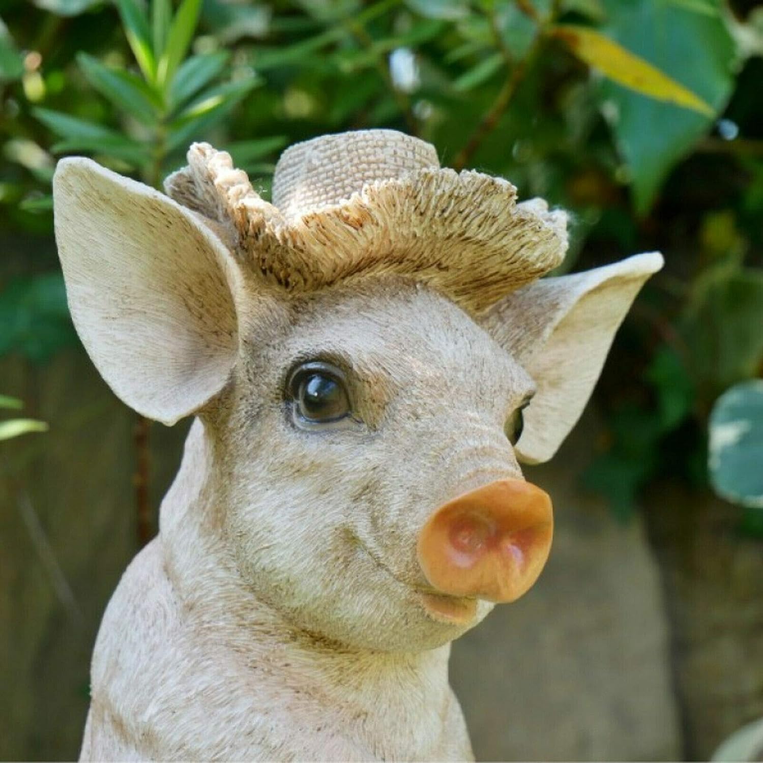 Darthome New Resin Outdoor Garden Standing Pig With Spade Lawn Sculpture Statue Ornament, Pink - Image 5