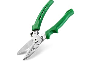 SK 8" Heavy Duty Scissors, All Purpose Shears, Drop Forged CR-V Blades with Safety Lock, Comfortable Grips