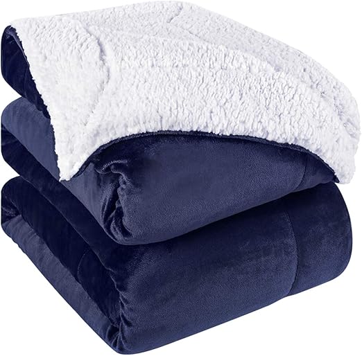 HOMEIDEAS Super Warm Sherpa Blanket 