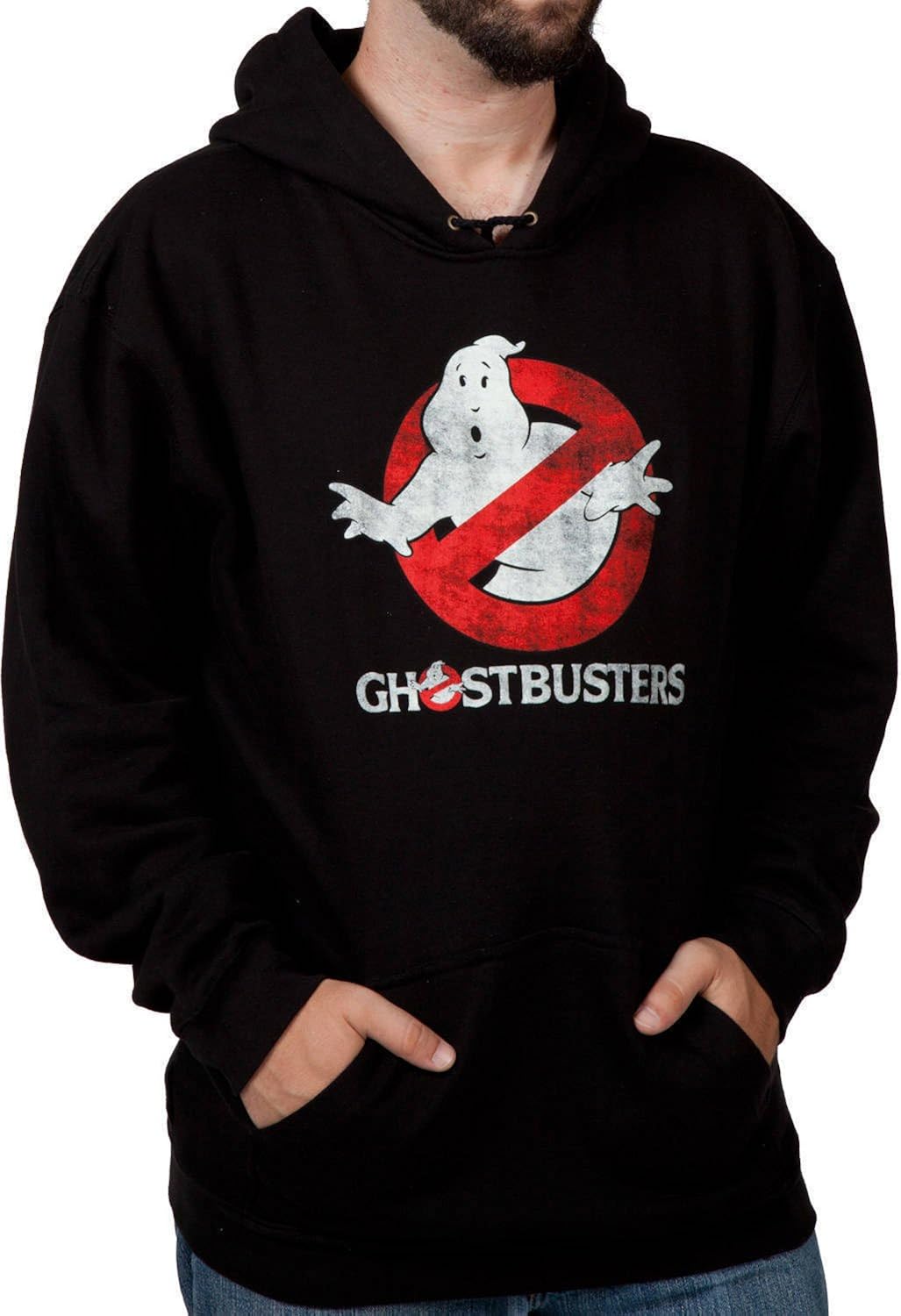 Men's Distressed Ghostbusters Logo Hoodie Black 2XL Amazon.ca