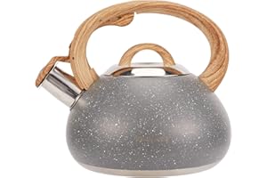 Hauce Radio Teapot for Stovetop, Loud Whistle Tea Kettle,Food Grade Stainless Steel Tea kettles for Stove Top with Anti-hot Ergonomic Handle for Tea, Coffee, Milk,2.1QT