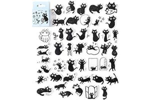 45 Pcs/Box Cats Theme Stickers Kitten Laptop Animals Decorative for Journaling Water Bottle