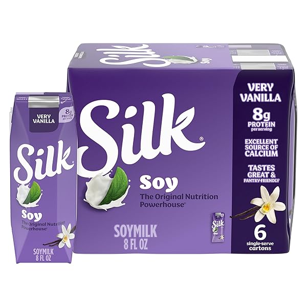 SILK SHELF-STABLE SOY MILK SINGLES, VERY VANILLA, DAIRY-FREE,...