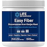 Life Extension Easy Fiber - Glucomannan Fiber, Regularity, Digestion, Heart Health, No Artificial Sweeteners, Vegetarian, Non-GMO, Gluten Free, Sugar Free, Net Wt. 167 G (0.368 Lb. Or 5.89 Oz)