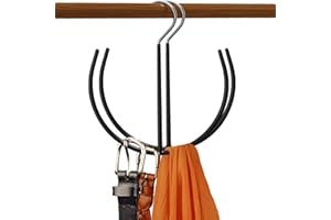 DOIOWN Belt Hangers Tie,Scarf,Shoes Non Slip Organizer Hangers Hook Rack (2 Pack-Black)