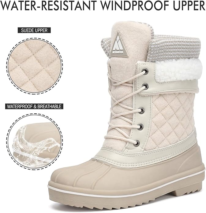 Mid Calf Booties Waterproof Non Slip Outdoor