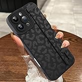 MOWIME Compatible with iPhone 16 Pro Max Case with Strap Wrist, Cheetah Print Shockproof Soft TPU Protective Cover for Women Girls, Slim Anti Scratch Case for iPhone 16 Pro Max 6.9 Inch, Black