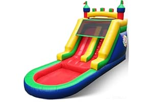 HEMOPOW Commercial Inflatable Water Slide for Adults Kids, 100% PVC Inflatable Castle Big Water Slide with 950W Blower, Splash Pool, Large Waterslide Bounce House for Backyard Party, Outdoor Park, 21×9×12ft