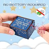 Cobee Hand Crank Wood Music Box Twinkle Twinkle Little Star Engraved Blue view 2