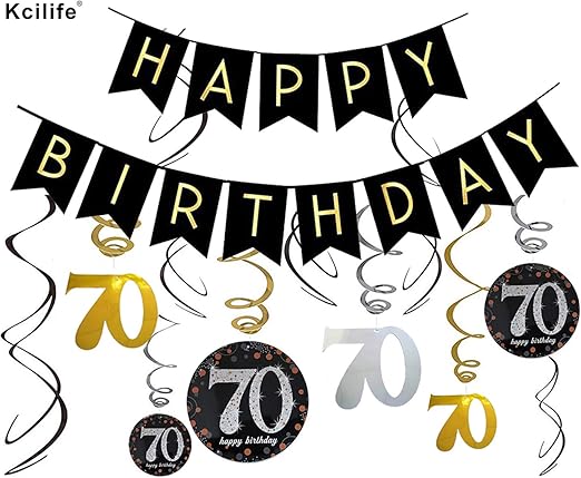 Kcilife 70th Birthday Banners/70th Birthday Decorations