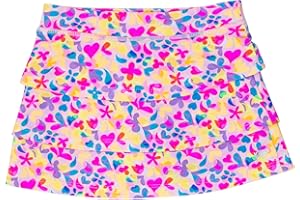 RuffleButts Girls UPF50+ Sun Protected Athletic Active Stretch Tennis Skort