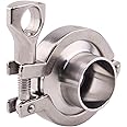 DERNORD Stainless Steel Tri-clamp (Tri-clover Clamp) + 2 Pcs SUS304 Sanitary Pipe Weld Ferrule + FKM Gasket (1.25 Inch)