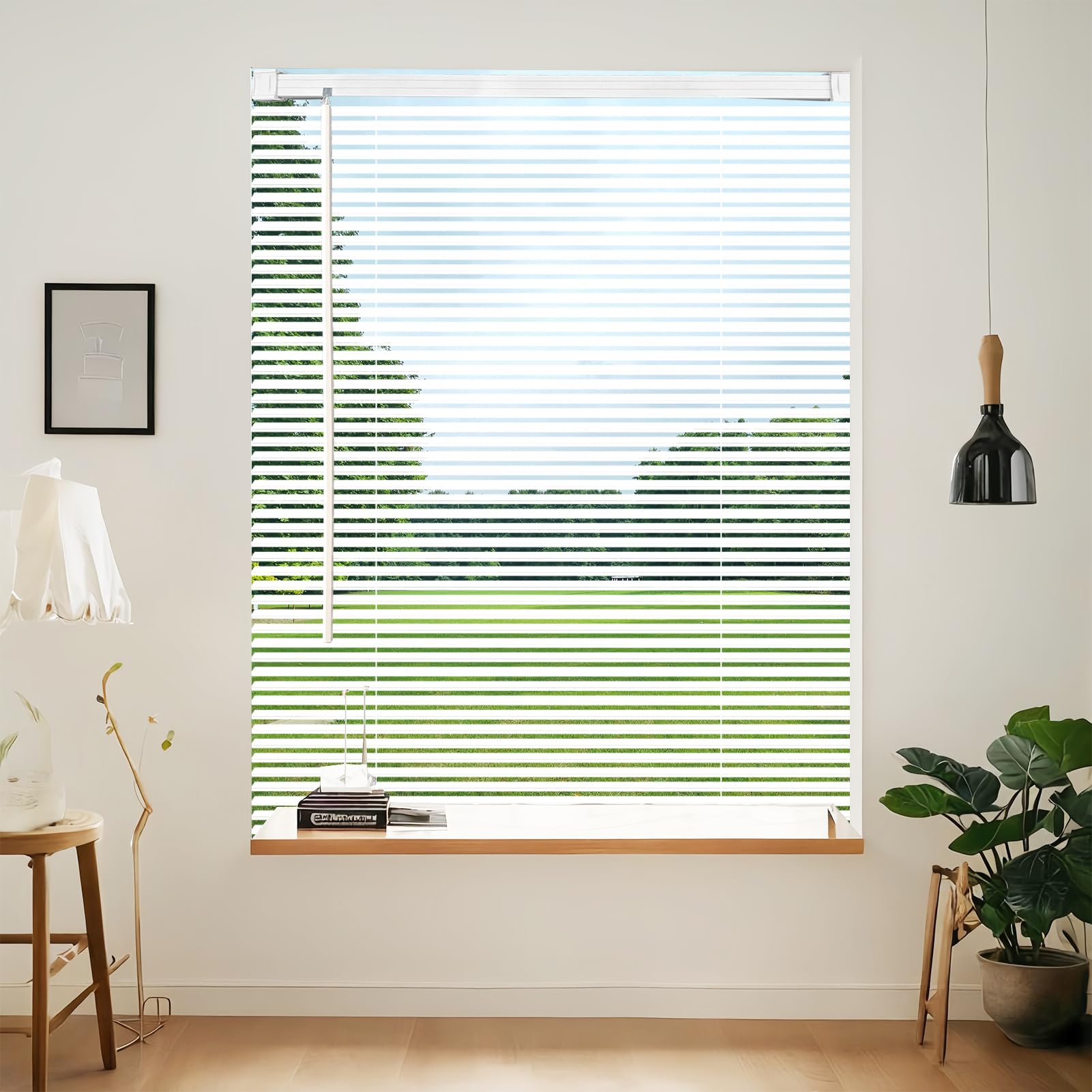 Photo 1 of ****SIMILAR ITEM**** COLOR GREY*** AIRLAJYID Cordless Vinyl Mini L Blinds 21" W x 64" H, 1" Slat GREY Horizontal Windows L Blind for Door, Shades, Camper, Light Filtering, Interiors, Arrive 1/2 Inch Narrower Indoor