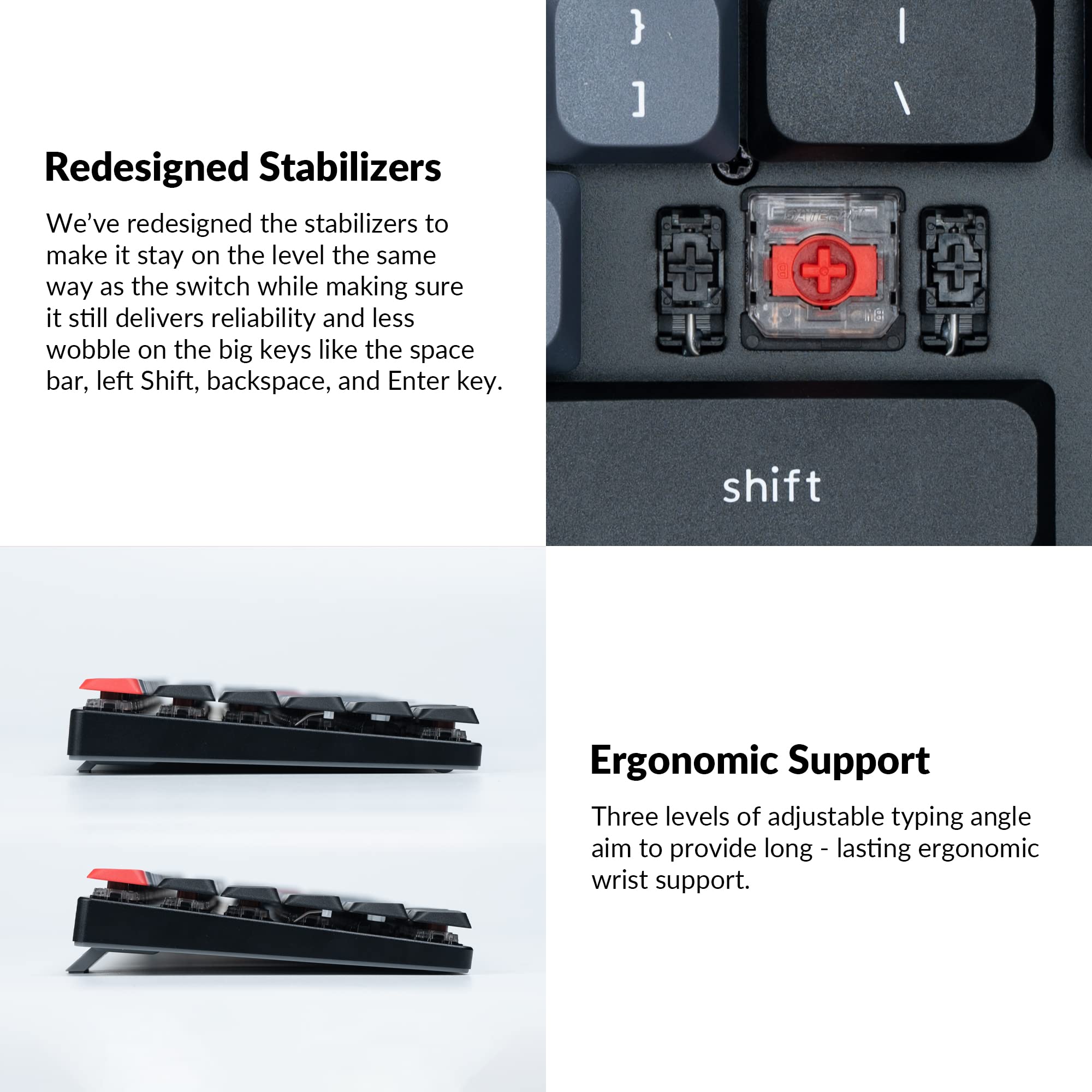 Keychron K1 Pro QMK/VIA Ultra-Slim Wireless Bluetooth/Wired USB Custom Mechanical Keyboard for Mac Windows Linux, TKL Layout Double-Shot PBT Keycaps White LED Backlight Low-Profile Gateron Red Switch