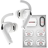 DamonLight 4 Pairs Ear Hooks for AirPods Pro 3 [Added Storage Pouch] Anti Slip Sport Ear Tips Accessories Compatible with AirPods Pro 3rd Generation [2025 Released] S & L (White)