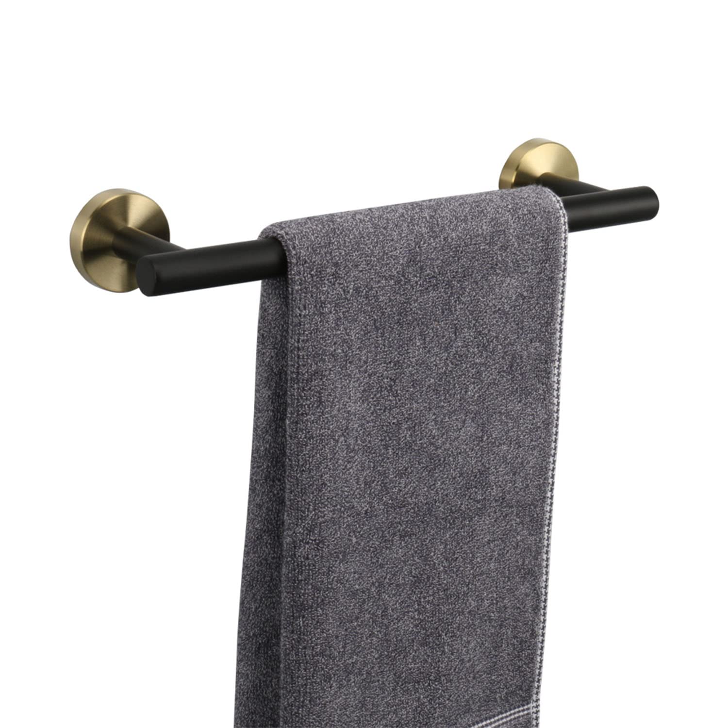 TocTen Bath Towel Bar - Thicken SUS304 Stainless Steel Bathroom Towel Holder, Towel Rod for Bathroom Heavy Duty Wall Mounted Towel Rack Hanger (12IN, Black Gold)