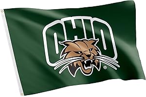 Desert Cactus Ohio University OU Flag - 3 x 5 Feet Bobcats Banner, Indoor/Outdoor Durable Fabric, 100% Polyester Design (Style 3)