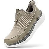 FitVille Men's Extra Wide Slip on Walking Shoes, Breathable Hands Free Slip on Sneakers, Comfortable Orthopedic Shoes for Standing All Day - Step Ease V1