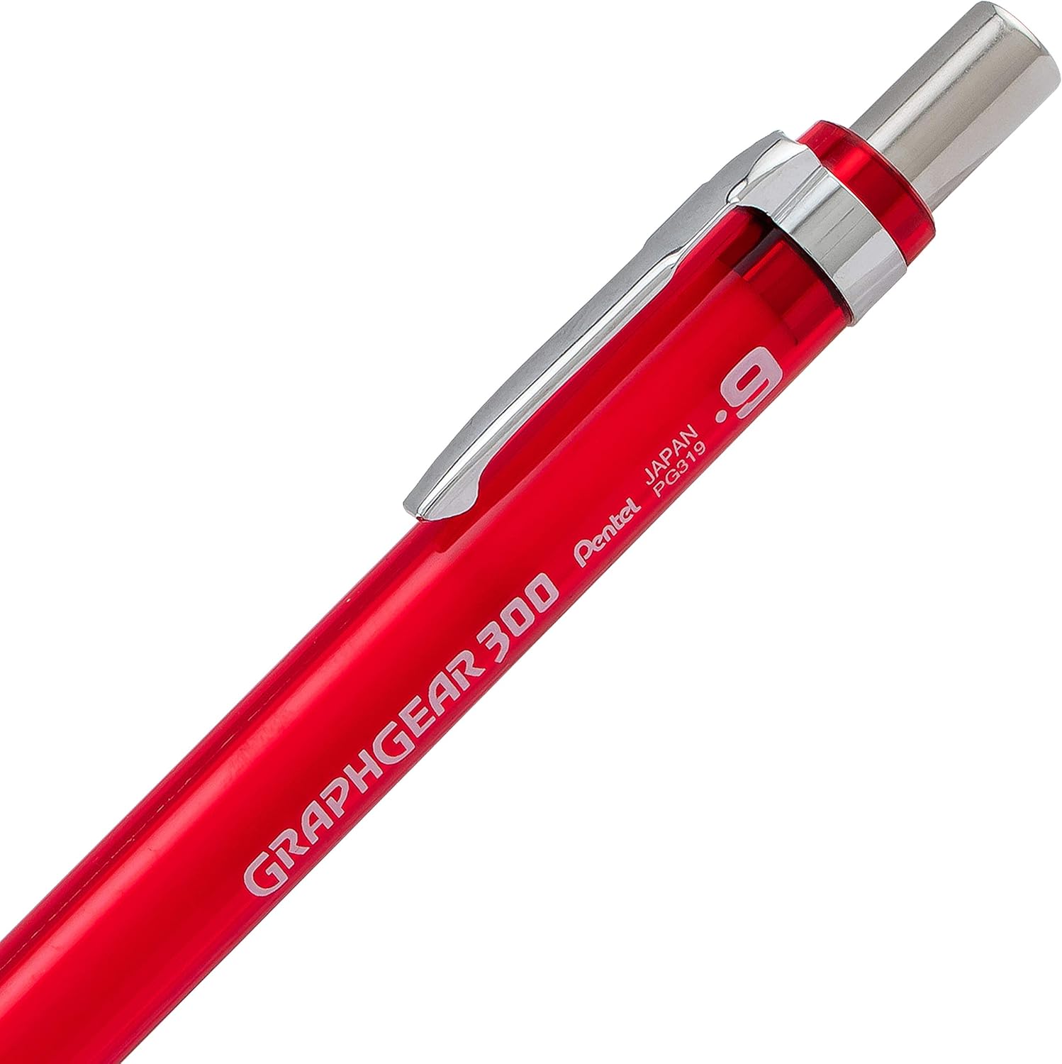 Pentel Arts GraphGear 300 Mechanical Pencil, (0.9mm) Thick line, 1-Pack, Red Barrel: Office Products