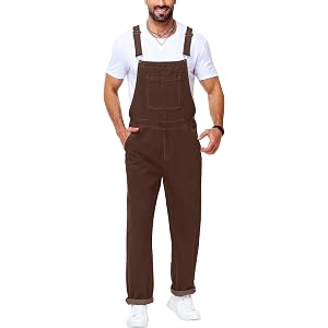 AOBUTE Mens Denim Bibs Overalls Pants Work Casual Jumpsuit