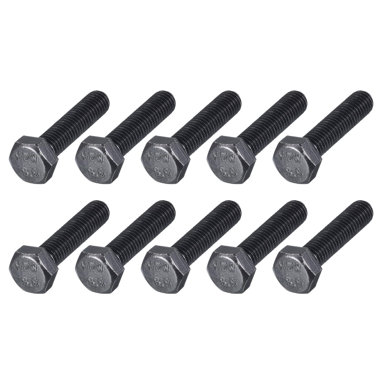 METALLIXITY Hex Bolts (M8-1.25x35mm) 15Pcs, 8.8 Grade Carbon Steel Fully Threaded Black Oxide, Coarse Thread UNC Hex Head Screw Bolt - for Furniture Repair — image 1