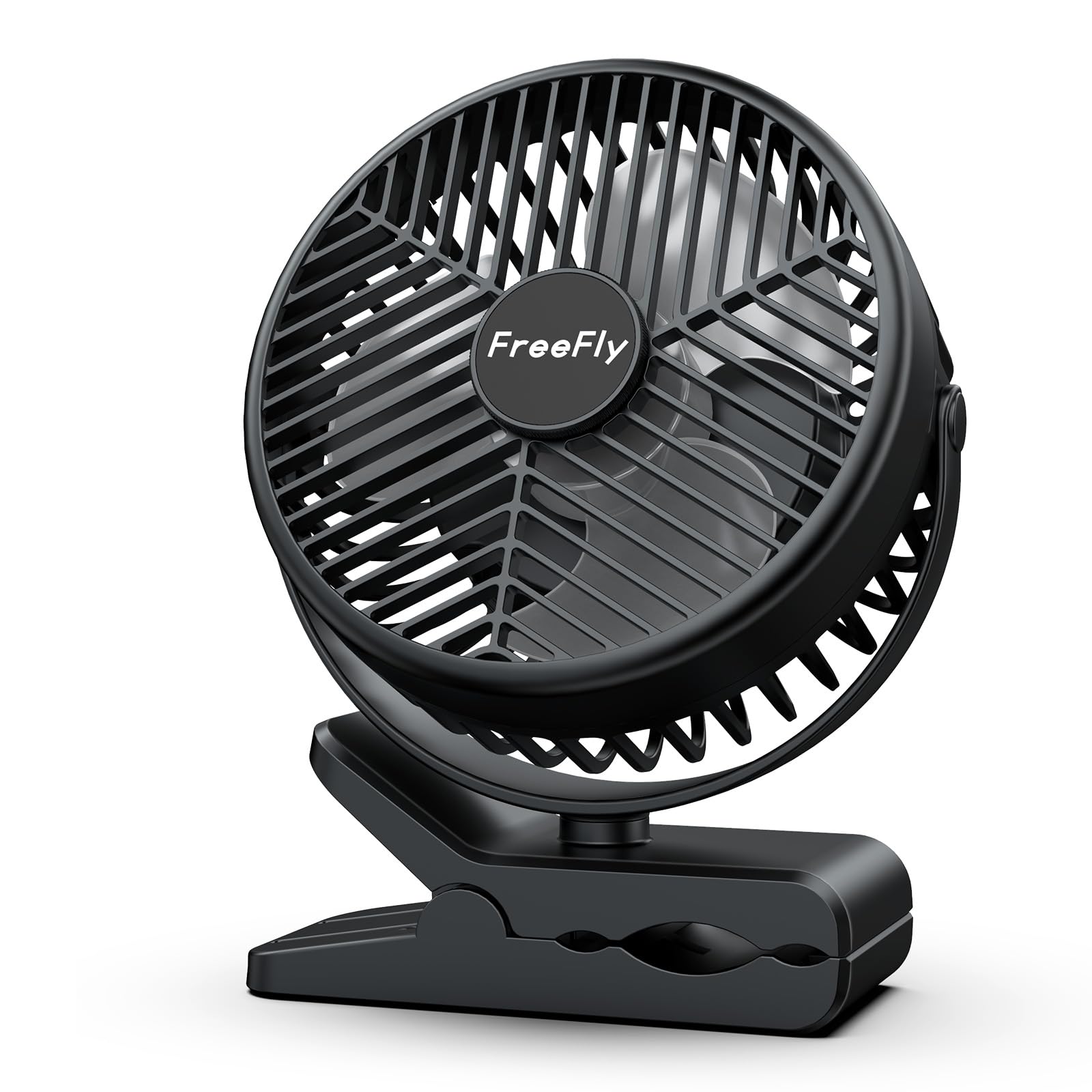 【10000mAh電池内蔵】FreeFly 充電式クリップ扇風機 卓上扇風機 直径約10CM羽根 14cm大型ファン搭載 風量3段階調整 Type-C・USB-A端子搭載 スマート急速充電対応 360度角度調整 デスク・リビング・野外など商品画像