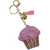 Sparkling Keychains Bag Charms for Women Girls, Crystal Bling Rhinestone Key Ring Car Fob, Backpack Handbag Accessories