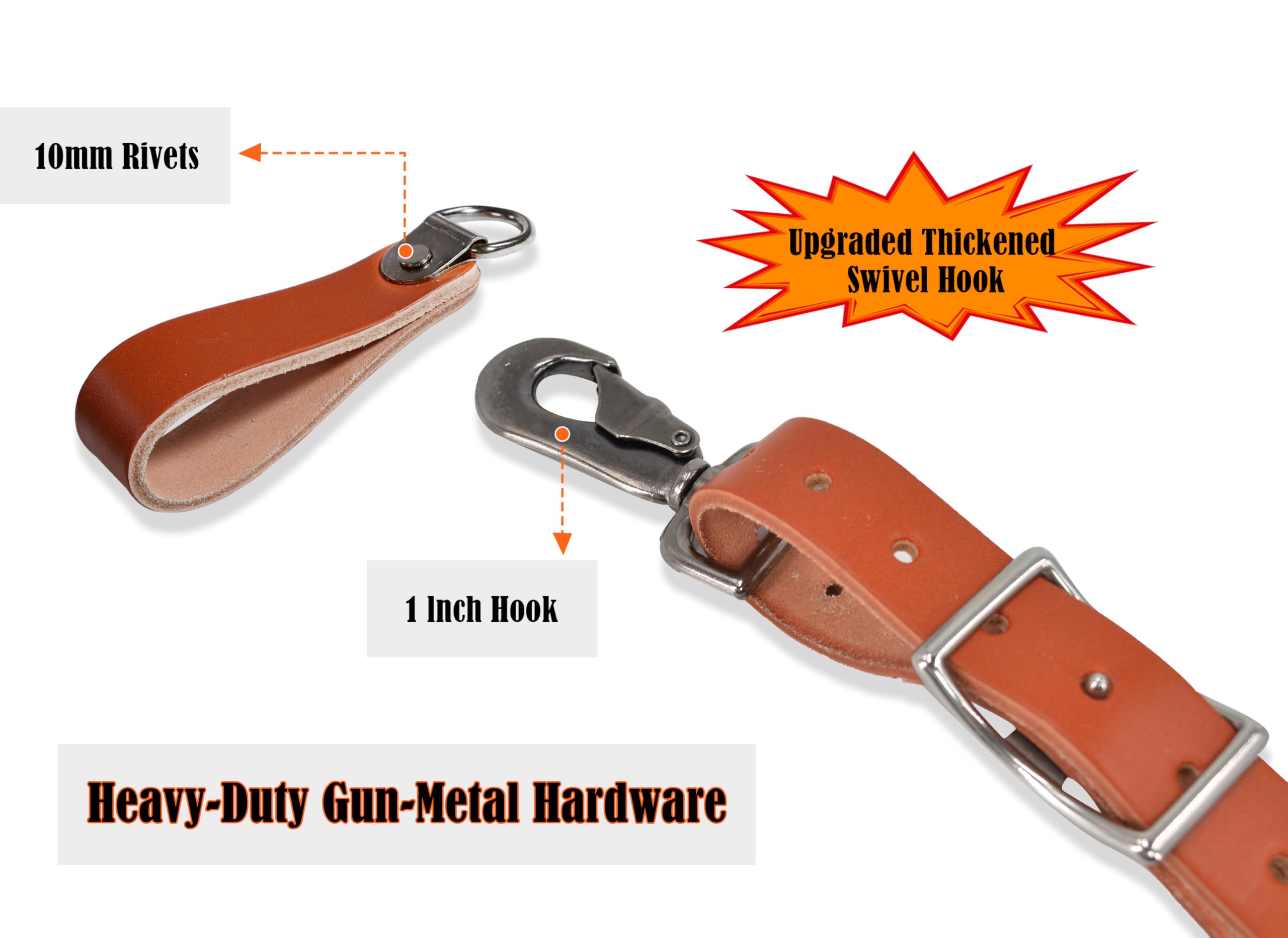 Construction suspenders for carpenter, men for framing Leather tool belt