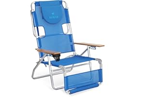 Ostrich 3N1 Lightweight Lawn Beach Reclining Lounge Chair with Footrest, Outdoor Furniture for Patio, Balcony, Backyard, or Porch, Blue
