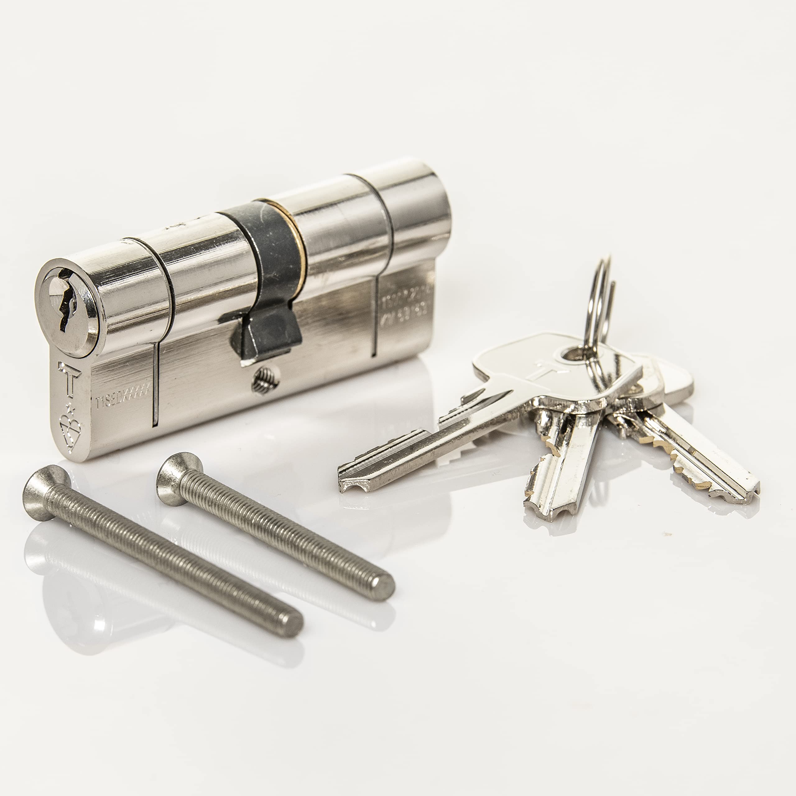 High Security TS007 1 Star Euro Cylinder Lock, British Standard, Insurance Approved Barrel Lock and Key Sets. Supplied with 3 Keys. UPVC Door Locks. (45mm x 45mm (90mm Total))