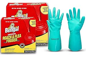 Bengal Roach fogger - Roach Killer - Roach Killer Indoor infestation - foggers for Home Indoor - pest Control foggers - Roach fogger- Available with Premium Quality Centaurus AZ Gloves- 2 Pack