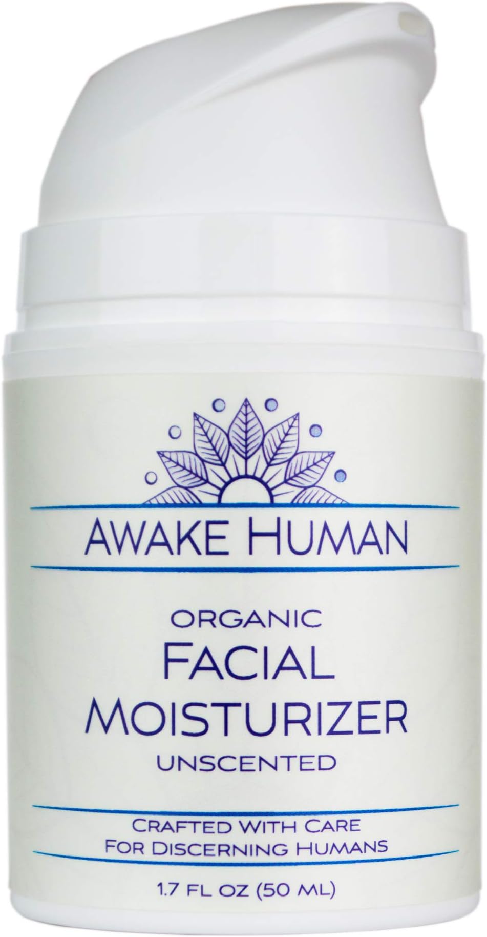 Organic Face Moisturizer, Unscented Natural Face Cream for Every Skin Type, Mostly Aloe, Jojoba, Green Tea, Shea Butter, Sweet Almond, 1.7 Ounces