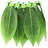 Gogogmee Hawaiian Hula Skirt Performance Costume with Elastic Waistband Grass Leaf Skirt for Luau Party Halloween Beach Festival Decor
