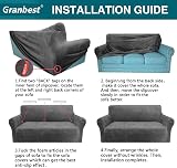 Granbest Velvet Sofa Cover 2 Seater Stretch Protector for Pets & Kids - Grey view 7