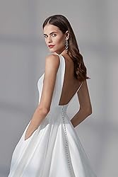 Bekvamlighet Square Neck Satin Wedding Gowns for