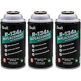 ZeroR AC Refrigerant R134a Replacement - Eco-Friendly, 100% Natural Hydrocarbon Gas - Compatible and Easy to Install with R134a A/C Recharge Systems - 3 Cans (6oz Each)